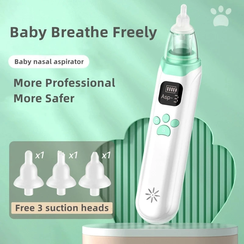 

Baby Nasal Aspirator Newborn Infant 3 Gears Adjustable Electric Suction Nose Cleaner Toddler Low Noise Silicone Nose Snot Sucker