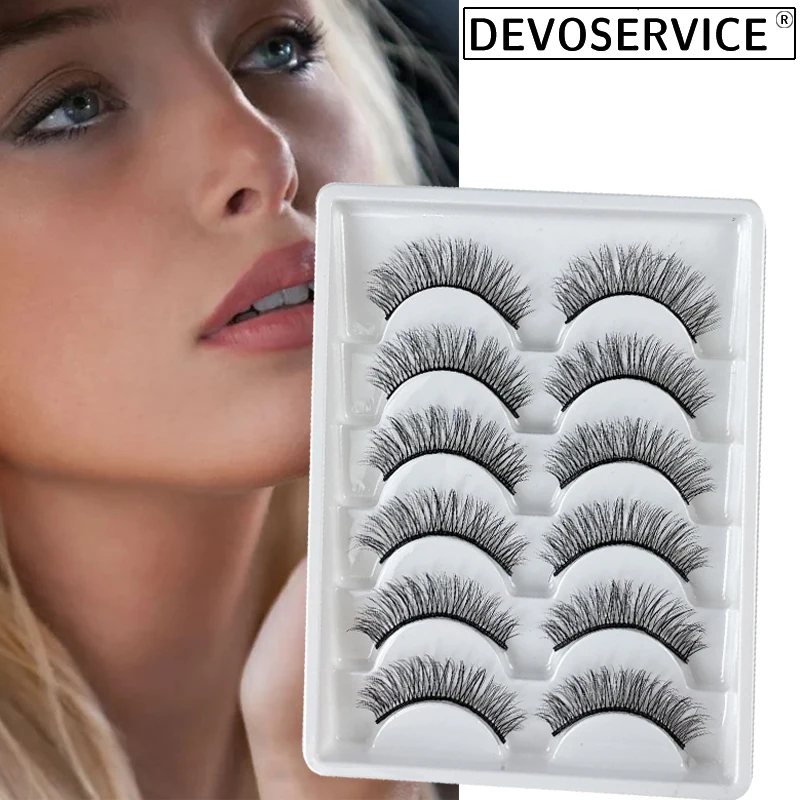 

DEVOSERVICE Lashes 6/10 Pairs Natural Dramatic False Eyelashes 3D Mink Faux Eyelash Handmade Soft Thick False Lashes Maquiagem