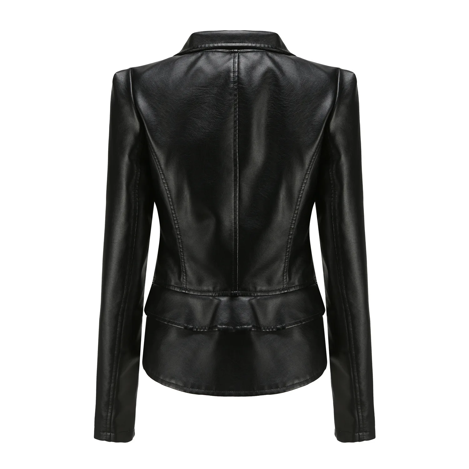 New Spring Thin Leather Jacket Black Detachable Long Sleeve Coat Turn-down Collar Outwear Casual Top High Street Biker Jacket