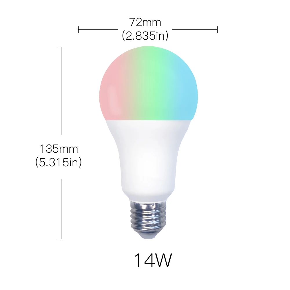 Moes WiFi Smart LED Light Bulb Dimmable Lamp 14W RGB C+W E27 Color Changing Tuya Smart App Control Work with Alexa Google LED images - 6