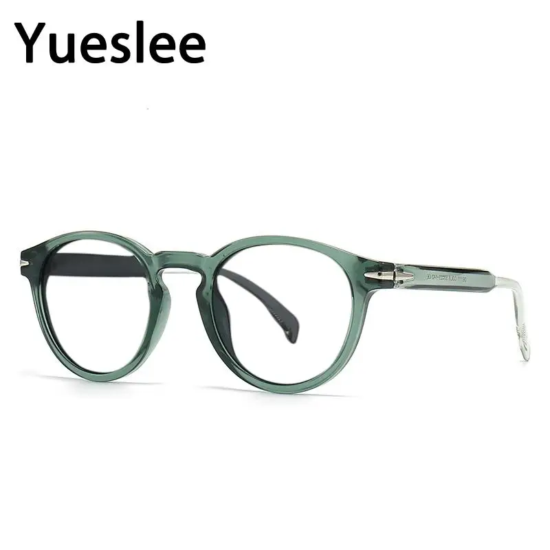 

R56848 Men Retro Rivet Presbyopic Spectacles Lady Fashion Round Reading Glasses Dioptric +50 +100 +200 Prescription Eyewear