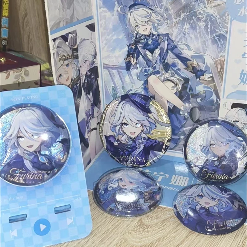 Светоотражающие значки Focalors Furina de Fontaine 4 штуки