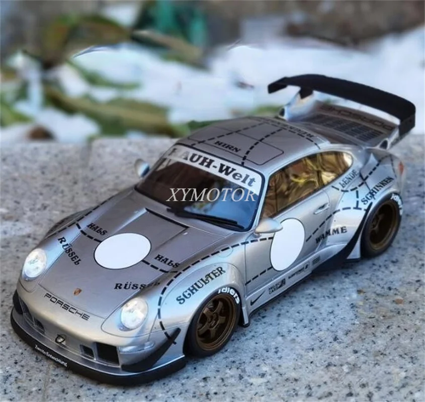

GT Spirit 1/18 For Porsche 911 RWB 993 Silver Pig Resin Limited Edition Diecast Model Car Toys Hobby Gifts Collection Display