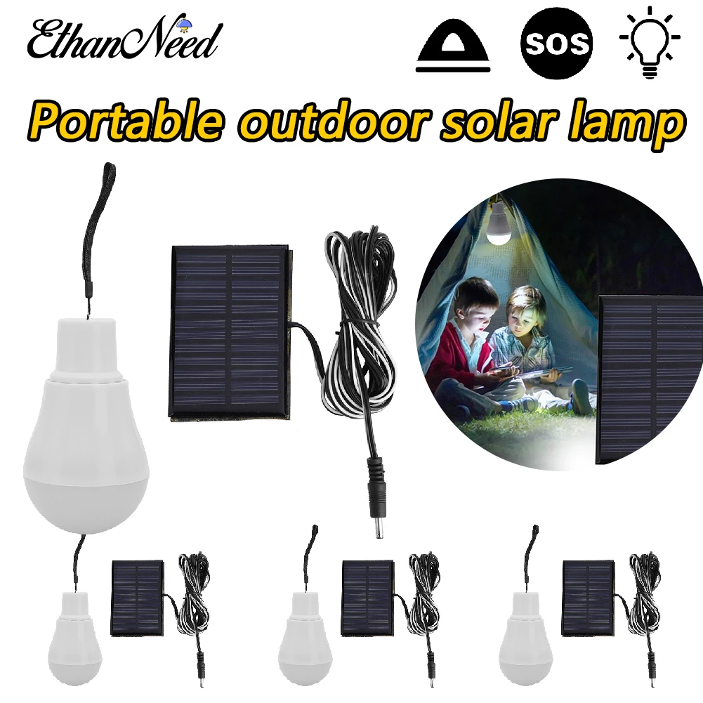 

Портативный светодиодный светильник на солнечной батарее, лампа с подвесным датчиком для экстренного освещения, умная лампа для гаража, ке...