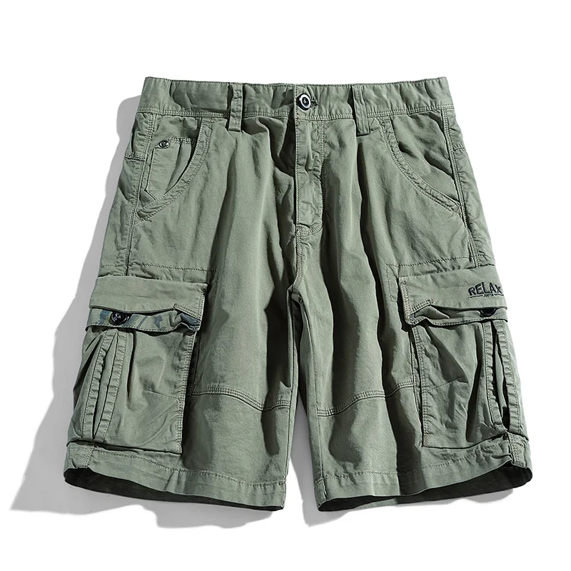 

Plus Size 28-38 Inch Men's Black Khaki Solid Military Shorts Cargo New 2022 Summer Casual Pocket Classic Brand Pants Trouers