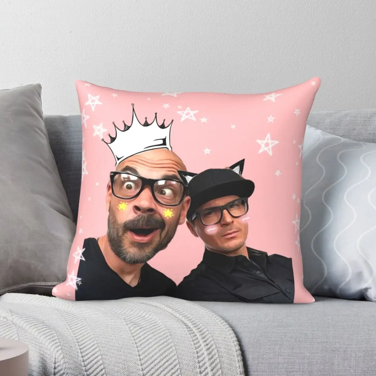 

Чехол-наволочка с приведениями из полиэстера и льна