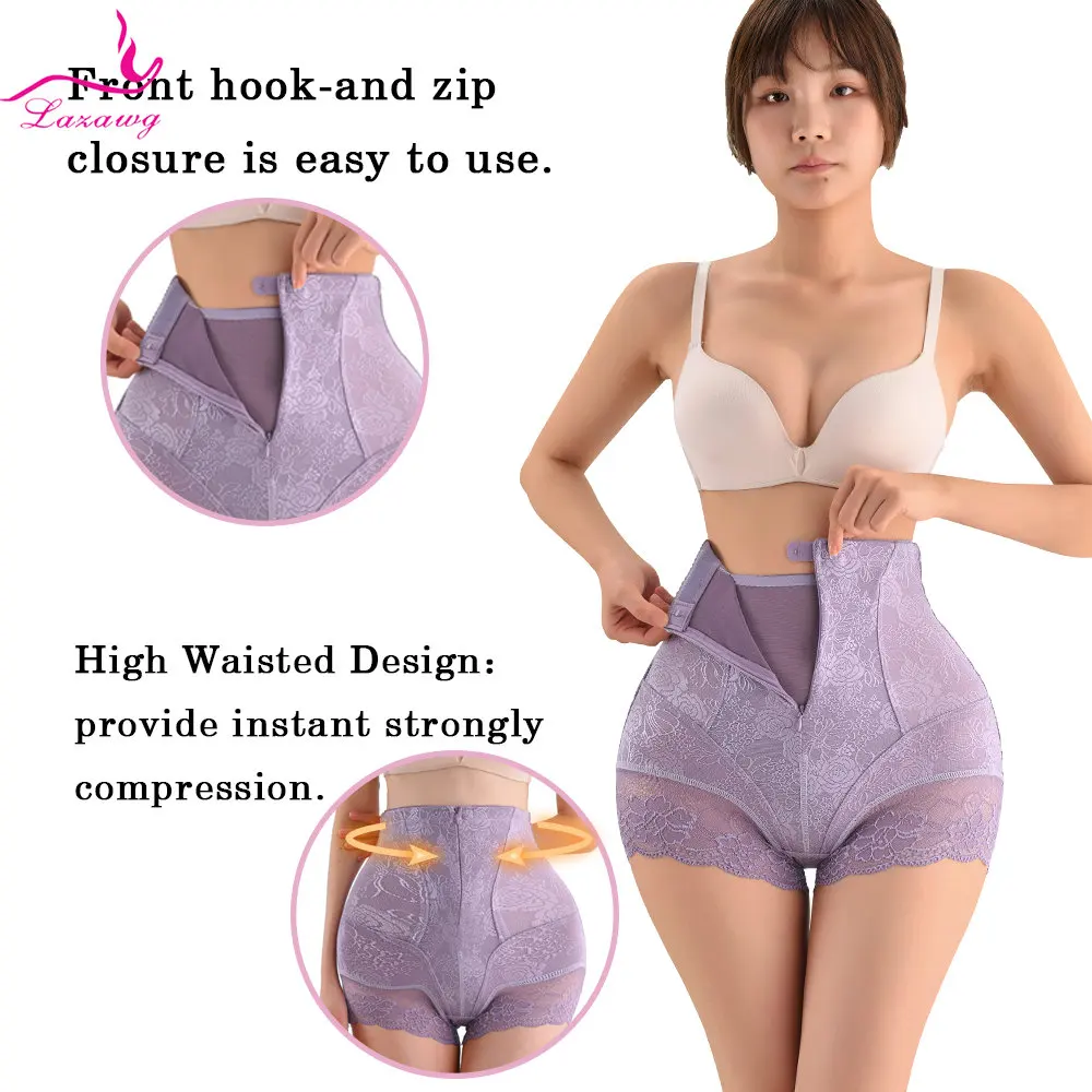 LAZAWG Body Shaper Briefs for Women Tummy Control Panty with Waist Trainer High Waist Hook Panties Thigh Butt Lifter Shapewear