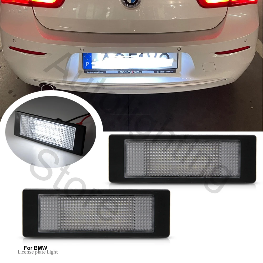 2XCar LED License Number Plate Light canbus for BMW E81 E87 E63 E64 E89 Z4 F20 F21 X2 MINI R55 R60 R61 Light Source Accessories