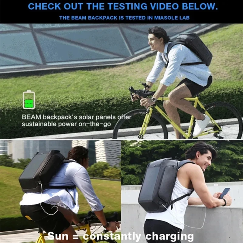 Рюкзак мужской непромокаемый под ноутбук с USB-портом и защитой от кражи