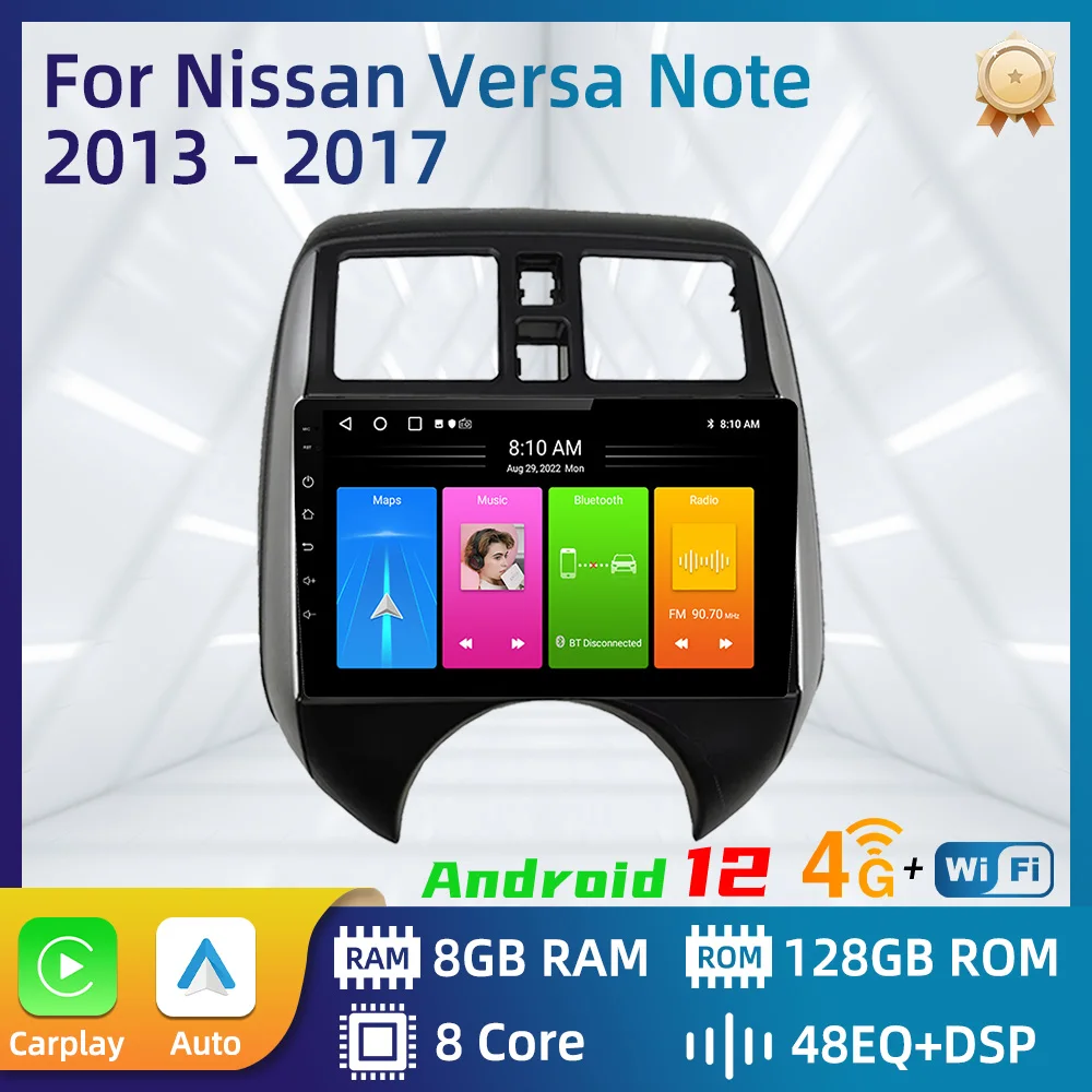 Автомобильный радиоприемник для Nissan Versa Note 2013-2017 2-диночный Android стерео