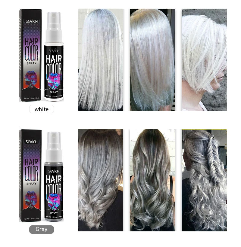 

Sevich 8 цветов 30 мл Краска для волос спрей одноразовые волосы быстрое спрей долговечная безопасность быстрое окрашивание волос продукты