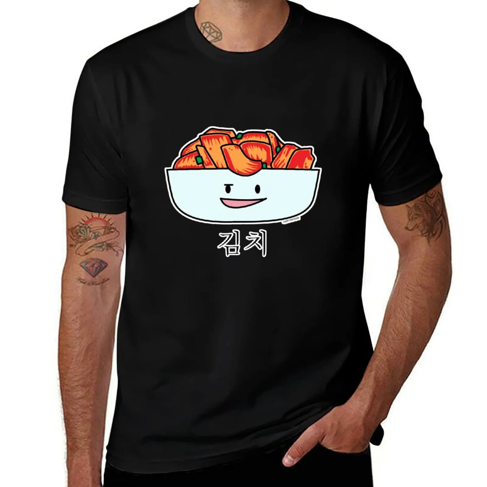 Фото Футболка Happy Kimchi Kimchee Bowl с изображением корейской квашеной капусты, простая повседневная футболка с короткими рукавами №1