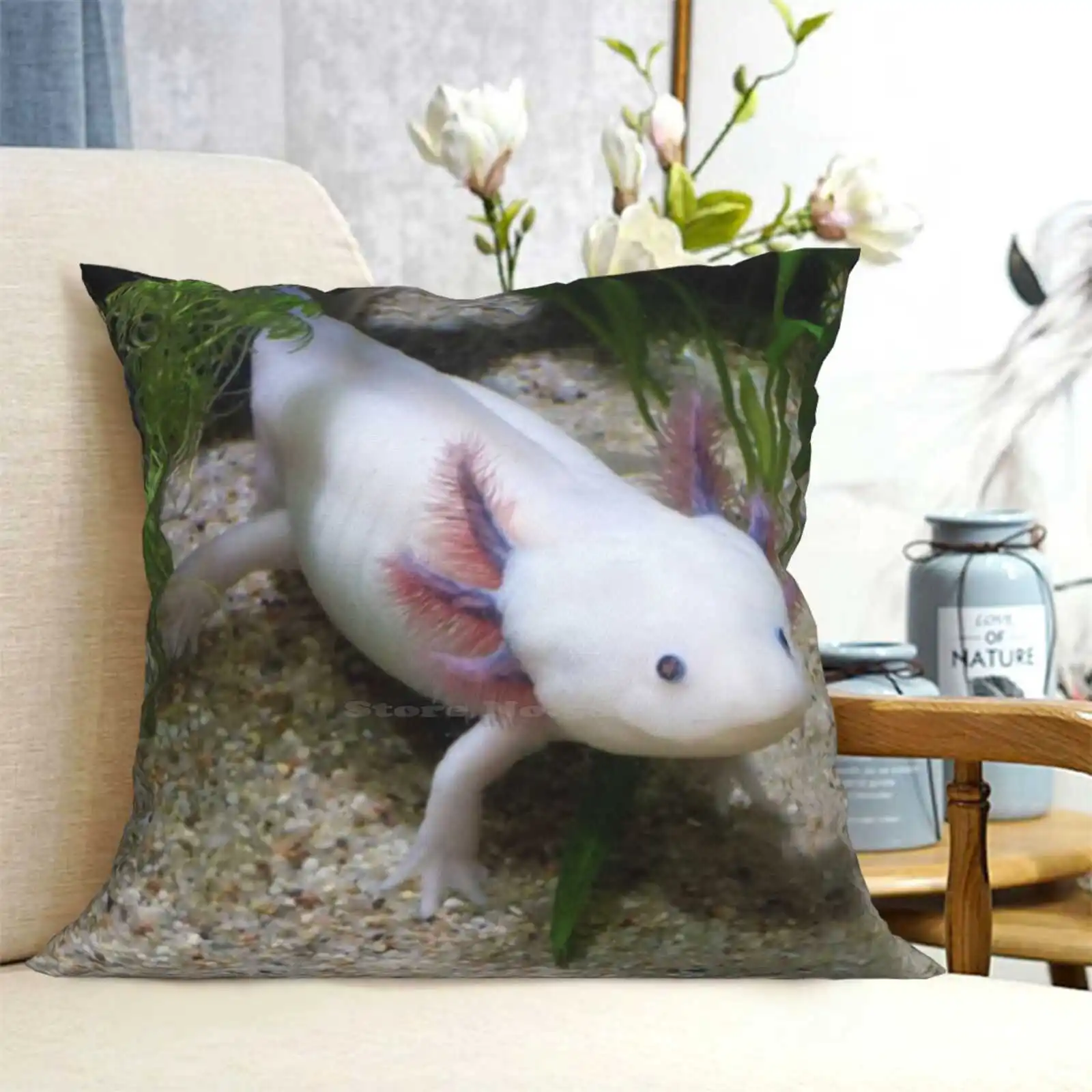 Подушка Axolotl с улыбающимся домом наволочка для дивана автомобиля забавная Smile