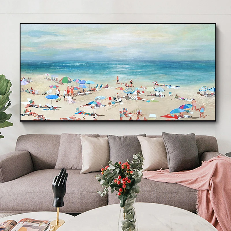 

Beach Landscape Canvas Painting Abstract Canvas Modern Home Decor Wall Art Picture Suitable for Living Room