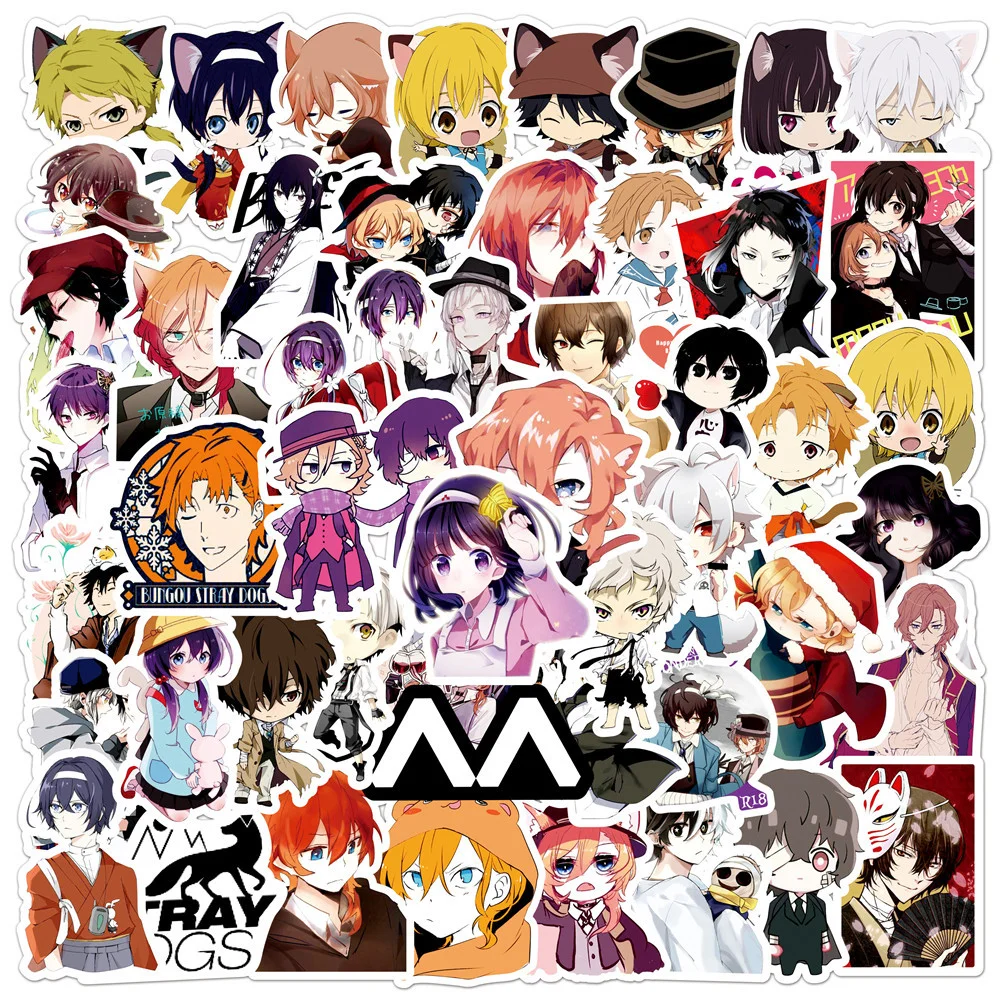 

10/50Pcs Anime Stickers Bungou Stray Dogs Graffiti DIY Vinyl Decals for Laptop Suitcase Japanese Cartoon Kid Gifts Toys