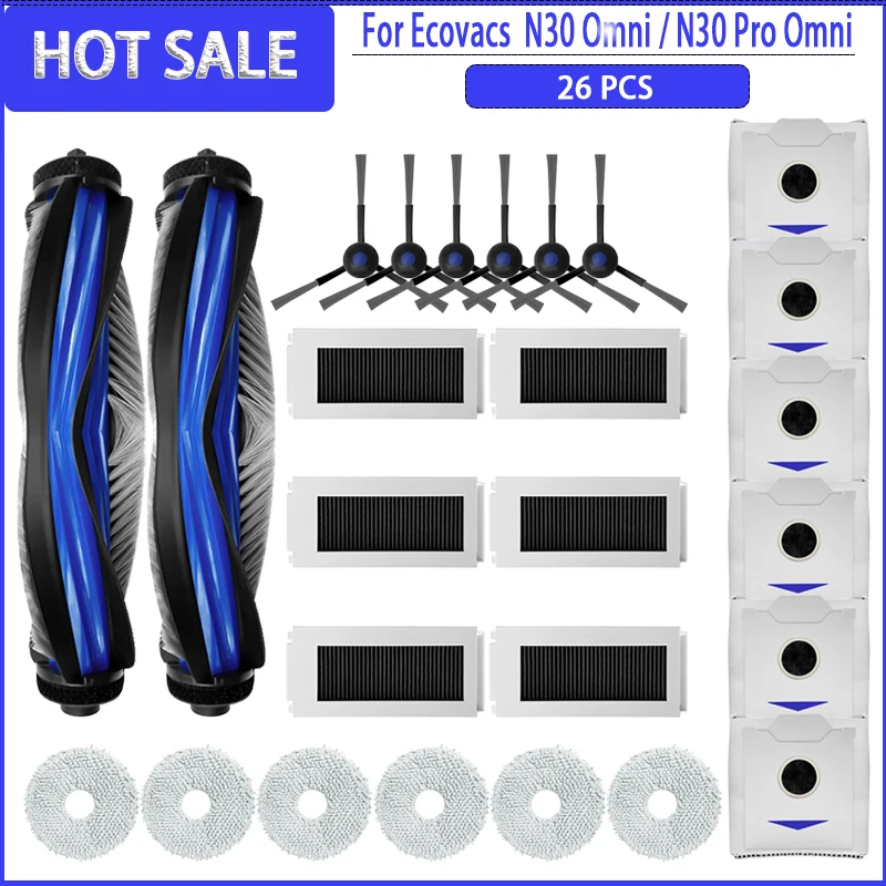 Основная боковая щетка HEPA-фильтр тканевый мешок для пыли Ecovacs Debot N30 Omni/N30 Pro Omni