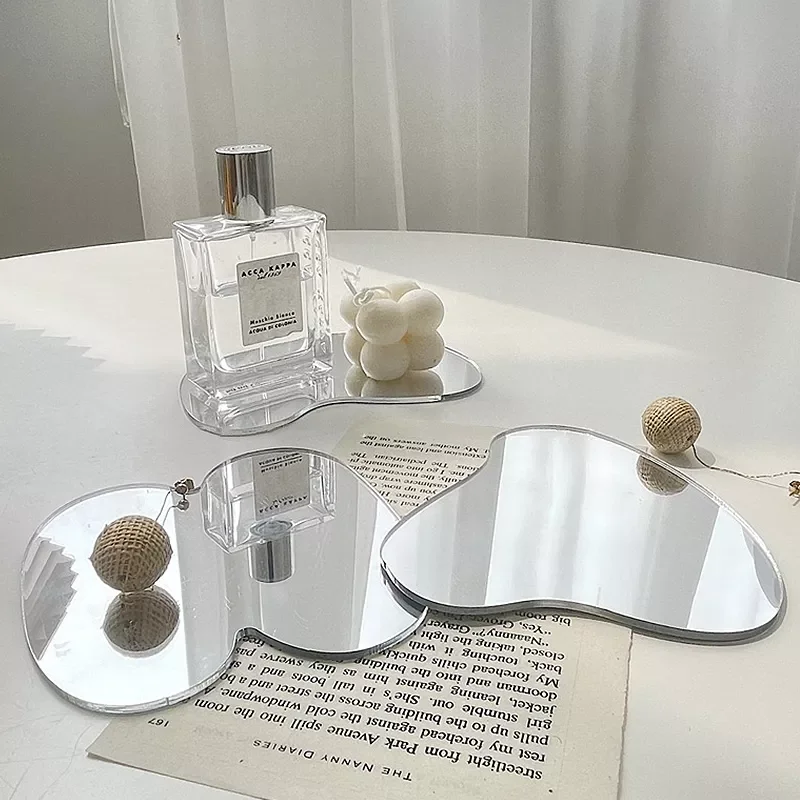 

Ins Cup Coasters Irregular Acrylic Mirror Coasters Insulation Placemat Coffee Cup Pad Mug Table Mat Desktop Decor Coaster Set