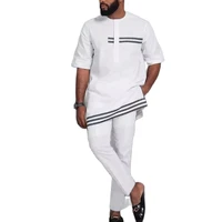 dashiki mens african summer men clothing set 2 piece outfit white fashion african men traditional outfit trouser african suit