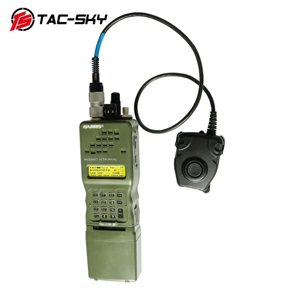 TS TAC-SKY AN / PRC 152 152a Walkie-Talkie Model Radio  Harris Virtual Case+ Tactical Headset Ptt 6 Pin PTT Adapter