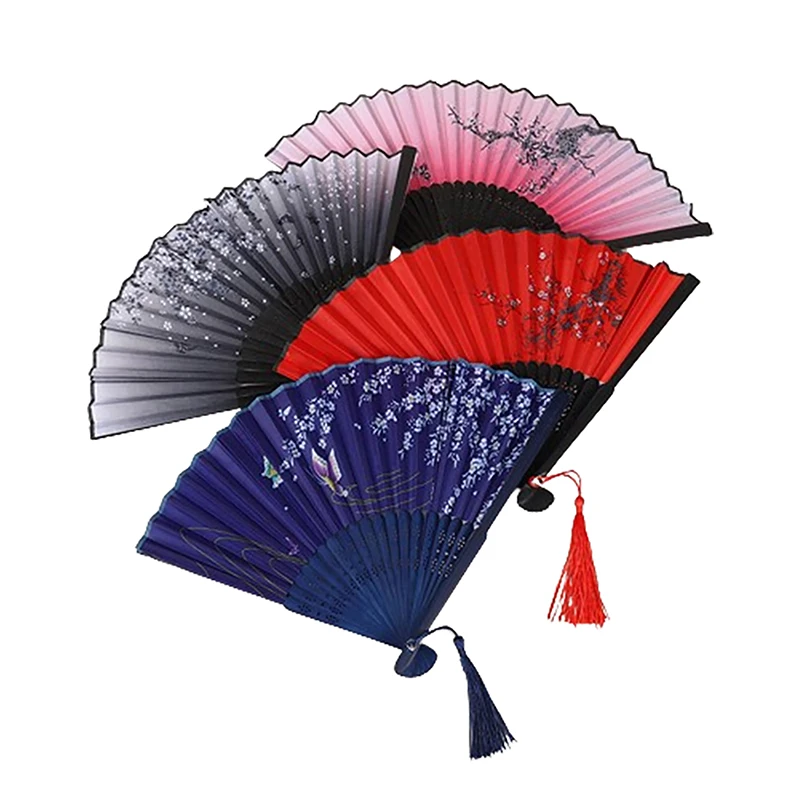 Винтажный Складной Ручной Веер В Китайском Стиле Бамбуковый Деревянный