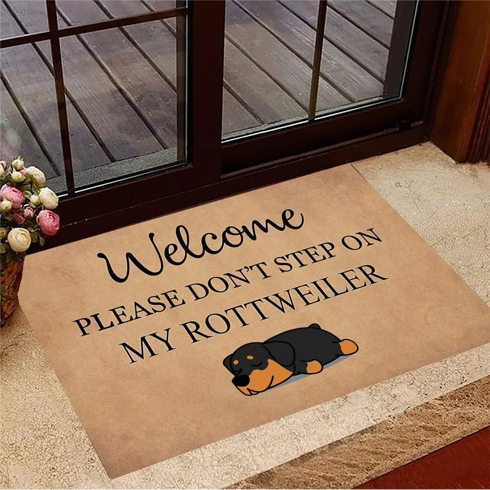 

Пожалуйста, не вставляйте на мой вход Rottweiler, фланелевые комнатные коврики, детские подарки