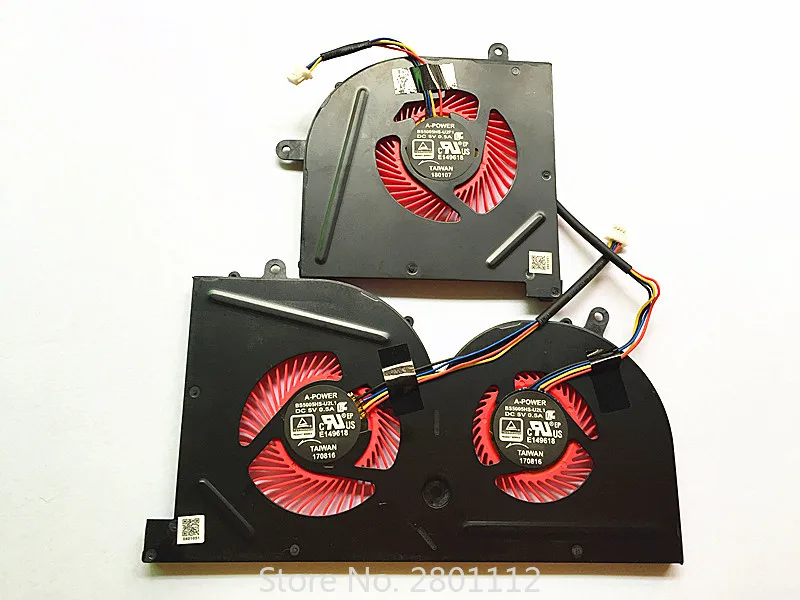 

Original CPU GPU Cooling fan for MSI GS63 GS63VR 6RF 6RF-001US 7RF GS73 GS73VR 6RF 7RF 7RG MS-16K2 MS-17B MS-17B1 BS5005HS-U2F1