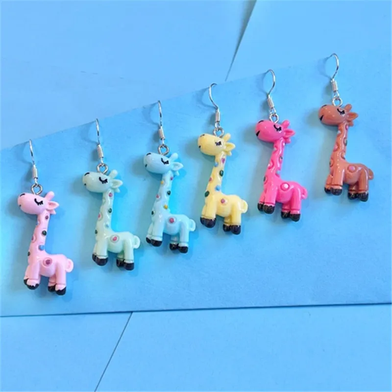 

Novel Giraffe Resin Earrings, Funny Fashionable Earrings, Lovely Animal Pendant Earrings, Personalized Gifts for Women