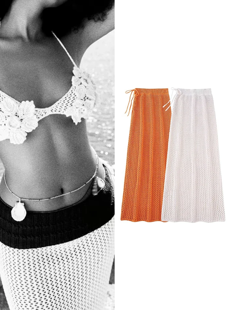 

Юбка-футляр женская летняя однотонная на завязках, 2 цвета