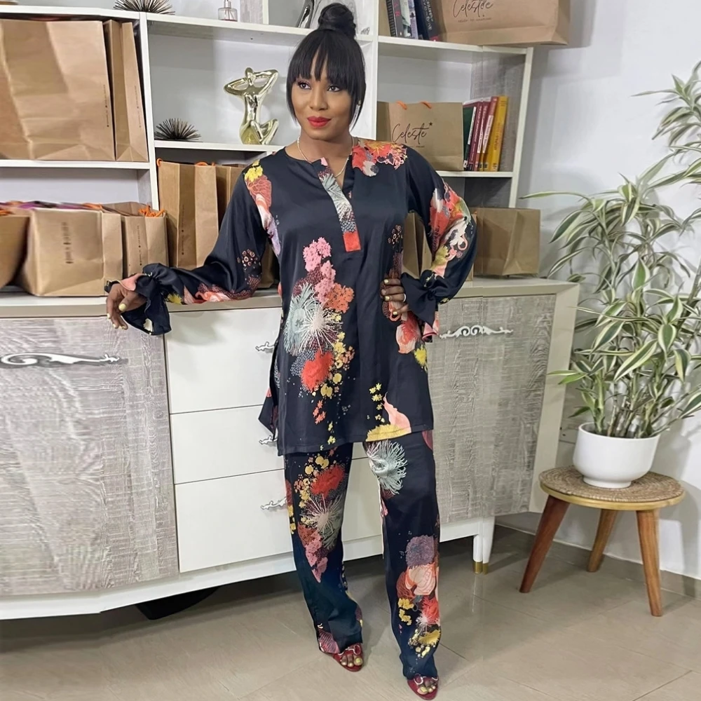 

Elegant Women Two Piece Suit Long Sleeve Shirt Blouse With Pants Suits Party 2 Piece Outfits Matching Sets Outfits Tracksuit