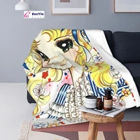 candy candy flowery blankets coral fleece plush printed kawaii cute girl anime throw blankets for home outdoor bedding