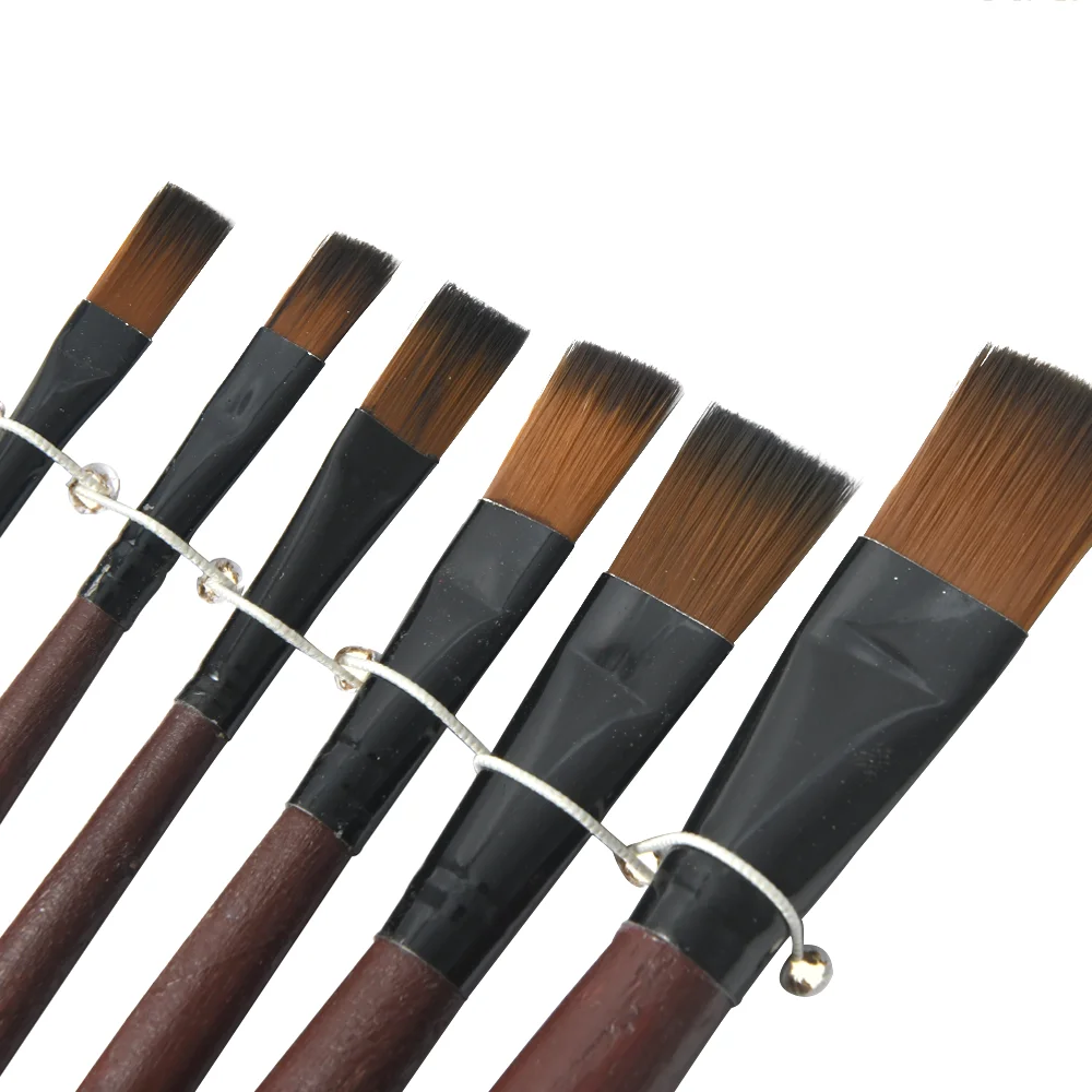 

1 Set/6Pcs Artist Brush Nylon Acrylic Oil Painting Brush Stroke Gouache Oil Painting Brush Paint Brush Set
