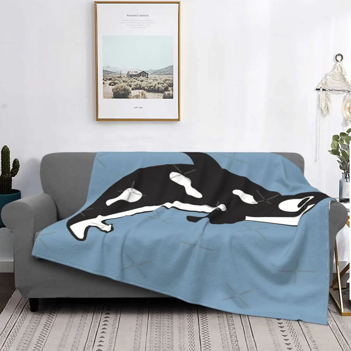 

Manta Kawaii Killer Whale Orca, para cama colcha, manta de muselina a cuadros de felpa de Anime, Sudadera con capucha, ropa de c