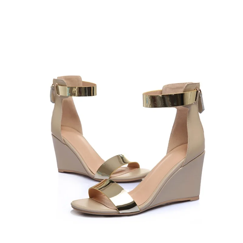 

Size 34-40 New Lady Shoes Elegant Open Toe Wedge Sandals Fashion Ladies High Heel Pumps Sexy Women Chunky Footwear Female Shoes