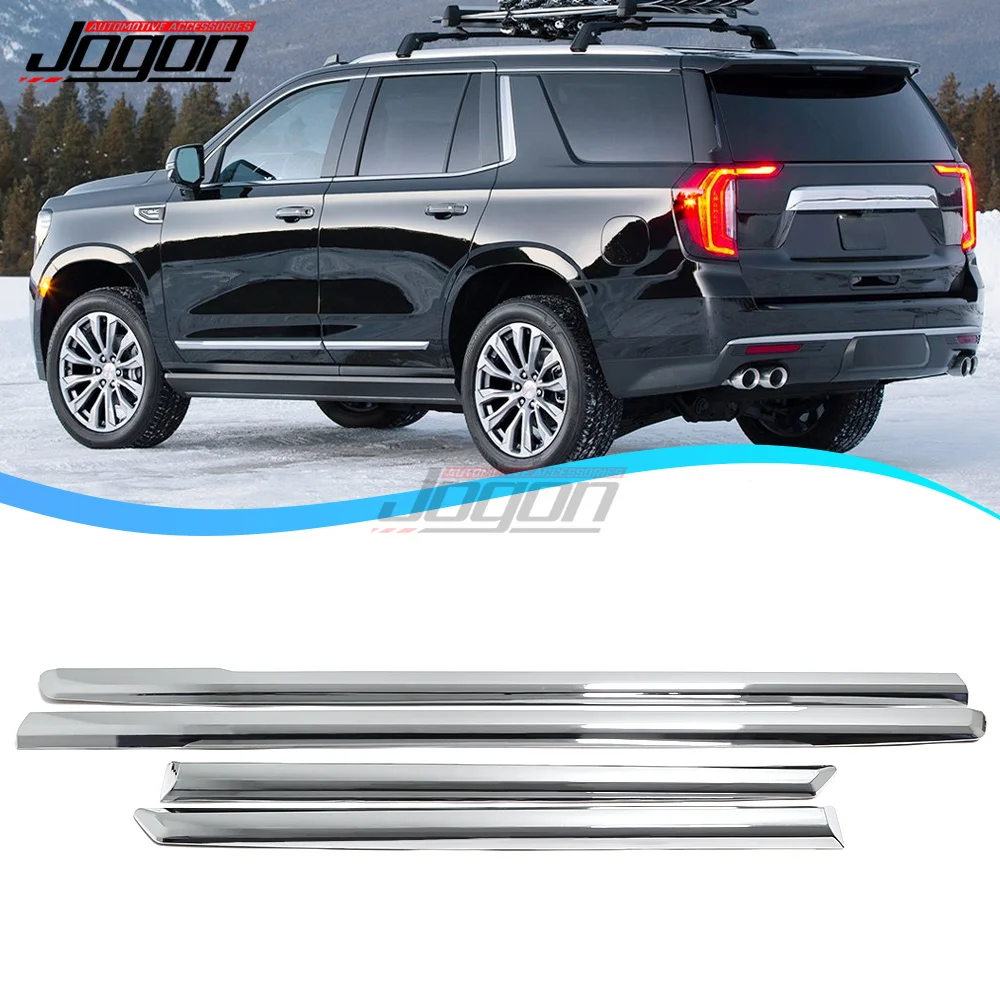 

Для GMC YUKON для Chevy Chevrolet Tahoe Suburban 2021+ хромированная наружная боковая дверь автомобиля, полоса кузова, защита крыла, отделка