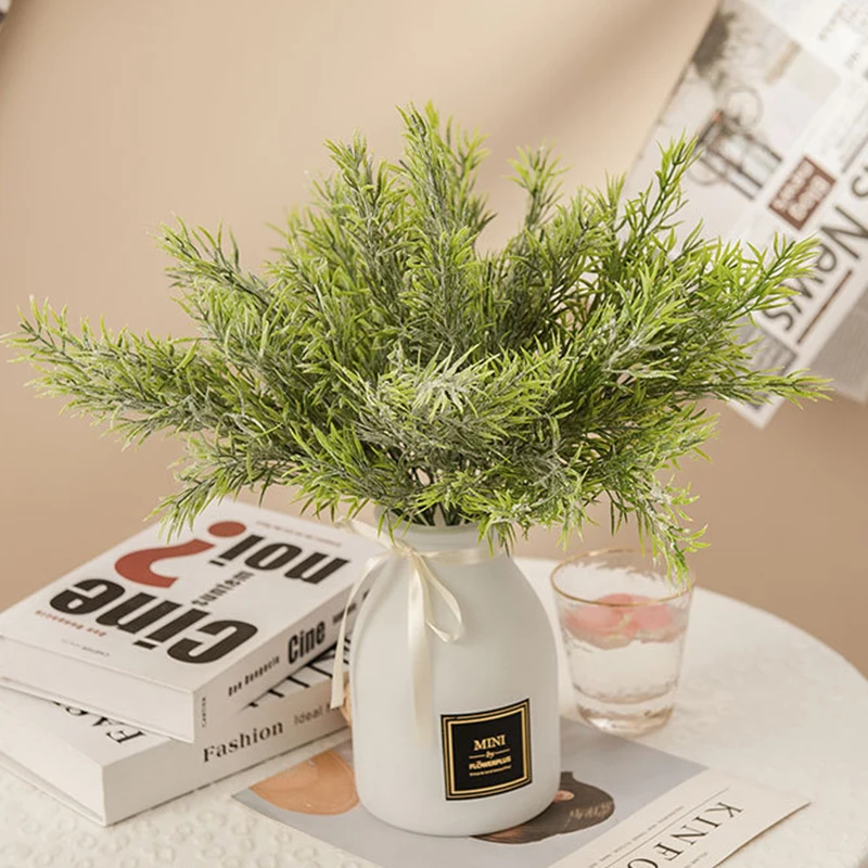 

Plastic Fake Leaves Green Artificial Flower Natural Durable Asparagus Grass Shrub Plant Home Cafe Office Decoration