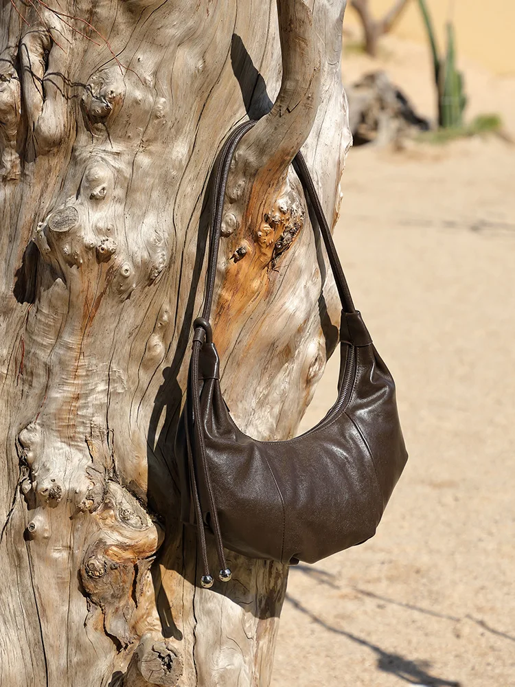 YANATARI сумка для пельменей кожаная из мягкой кожи большая вместительная