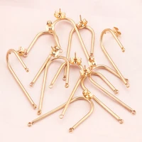 10pcs gold stainless steel diy earrings findings stud earring posts accessories for connectors jewelry making supplies