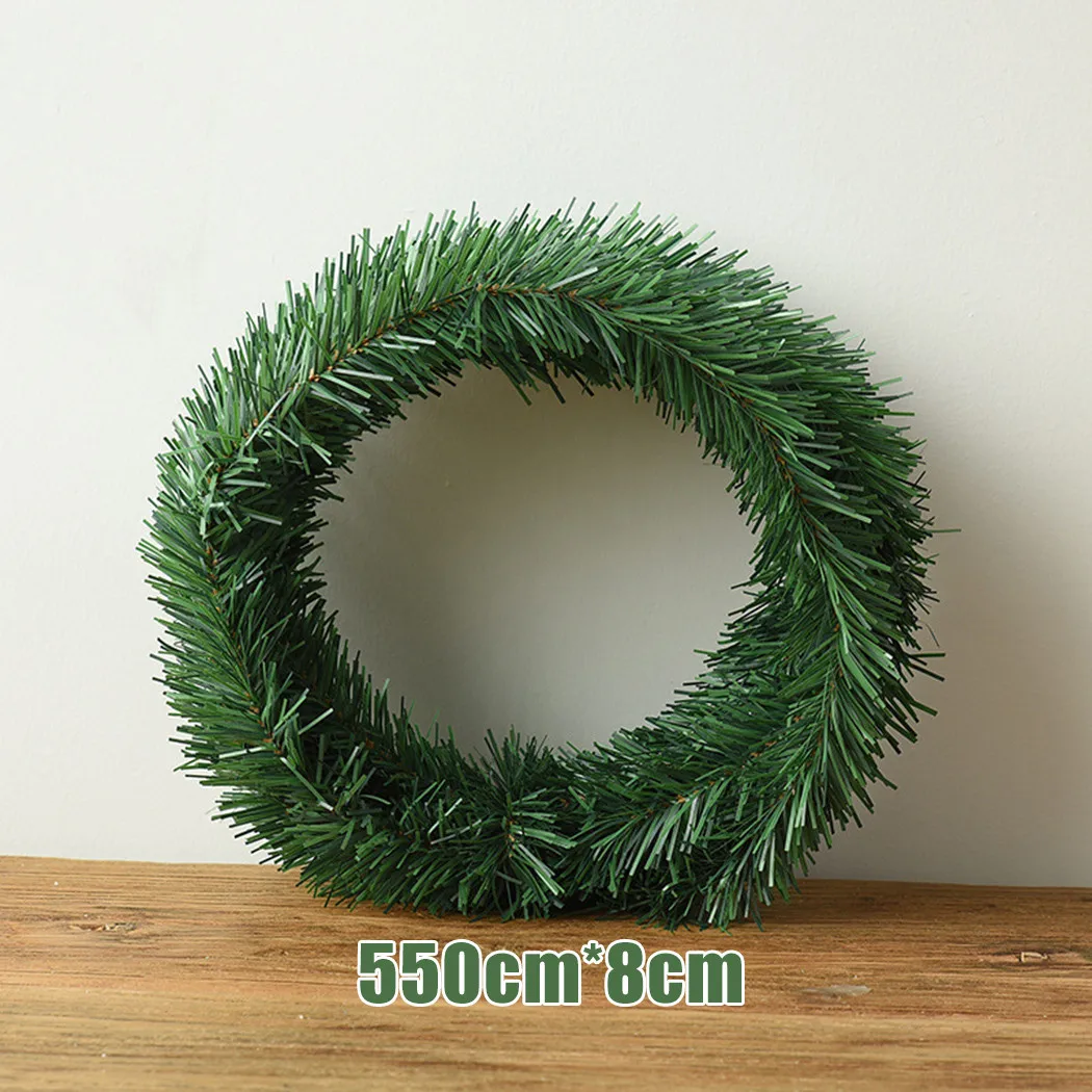 

5.5M Pine Needle Rattan Vine Christmas Pendant Decor18FT Xmas Party Hanging Tinsel Green Leaf Garden Xmas Artificial Garland