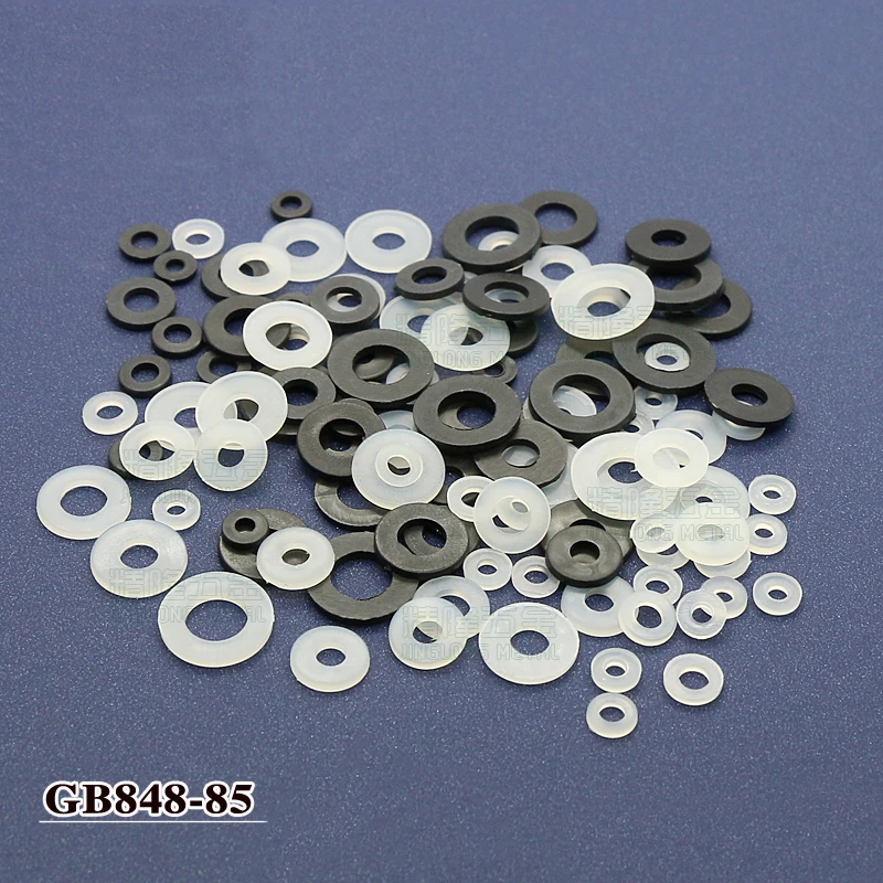 

100Pcs M2 M2.5 M3 M4 M5 M6 M8 M10 M12 White Black Plastic Nylon Flat Washer Plane Spacer Insulation Gasket Ring For Screws Bolts