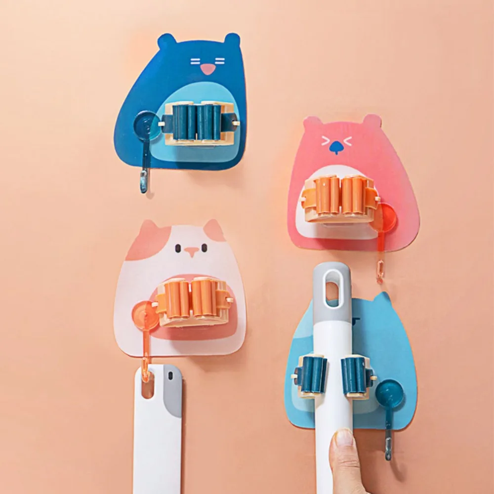 

Punch-free Traceless Space Saving Wall-Mounted Wall Hook Hanging Mop Holder Mop Chuck Holder Broom Hanger Mop Clip