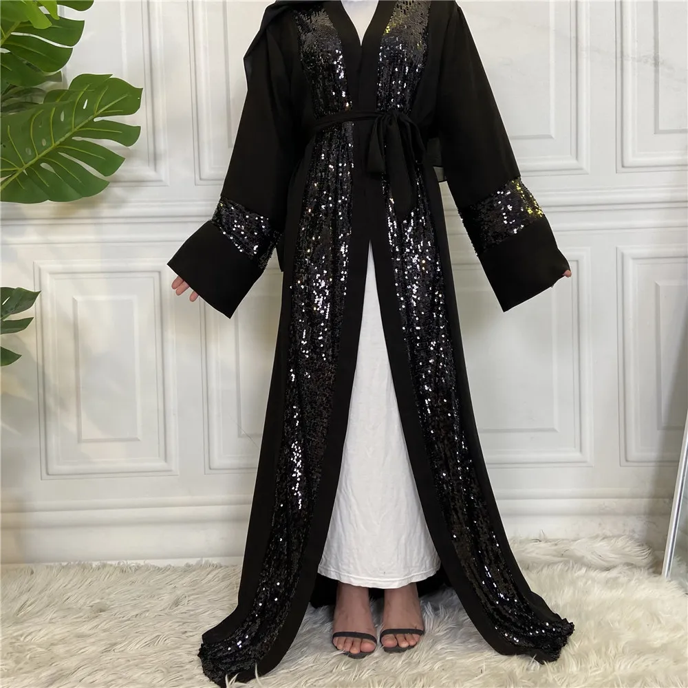 ИД открытая абайя кимоно кардиган Турция мусульманский хиджаб платье Рамадан Нида Абая для женщин Дубай Арабский ислам одежда Кафтан Халат