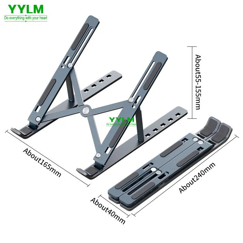 

YYLM N3 Portable Laptop Stand Aluminum Foldable Notebook Stand for 10-15.6 Inch Laptops for Compatible with Macbook Lenovo DELL