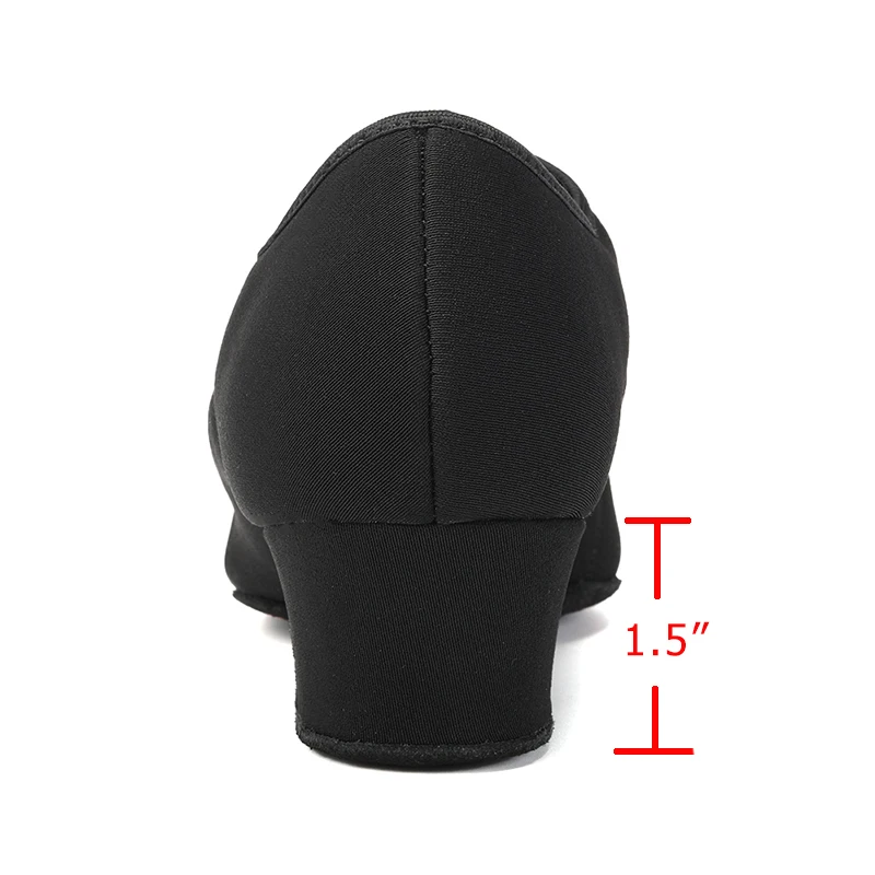 HROYL Latin Dance Shoes for Men Soft Stretch Fabric Men's Ballroom Dancing Shoes Heel 1.5 Inches with Split Outsole