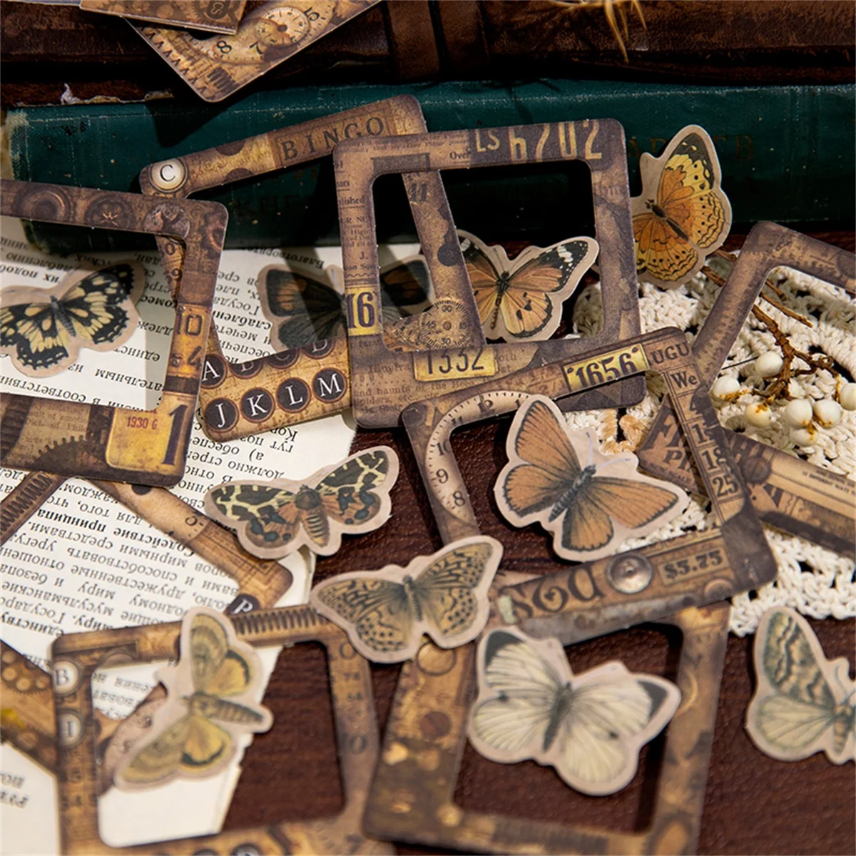 

20 шт. винтажные бумажные бабочки для скрапбукинга