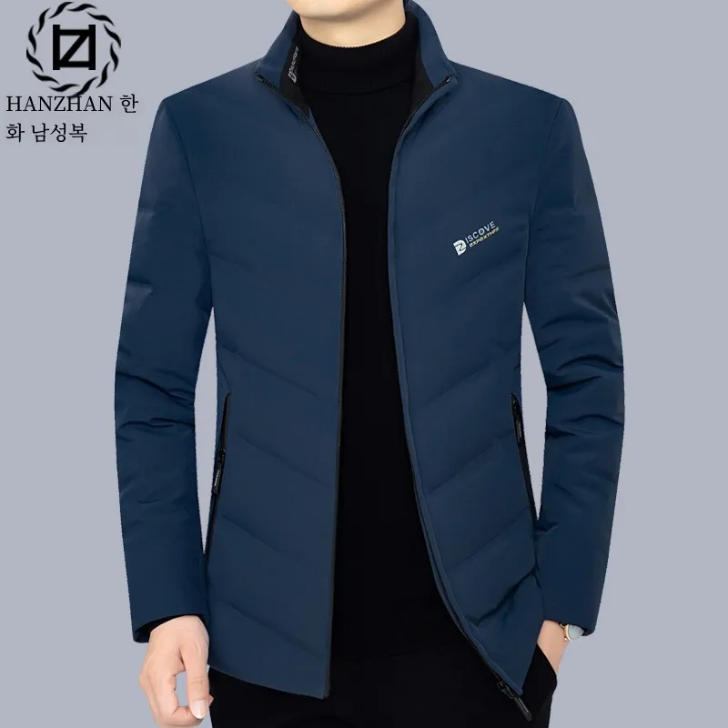 Down jacket Men's Short Winter Lightweight Duck down Outerwear 2024 New Stand Collar Casual Middle-Aged Dad Winter clothes