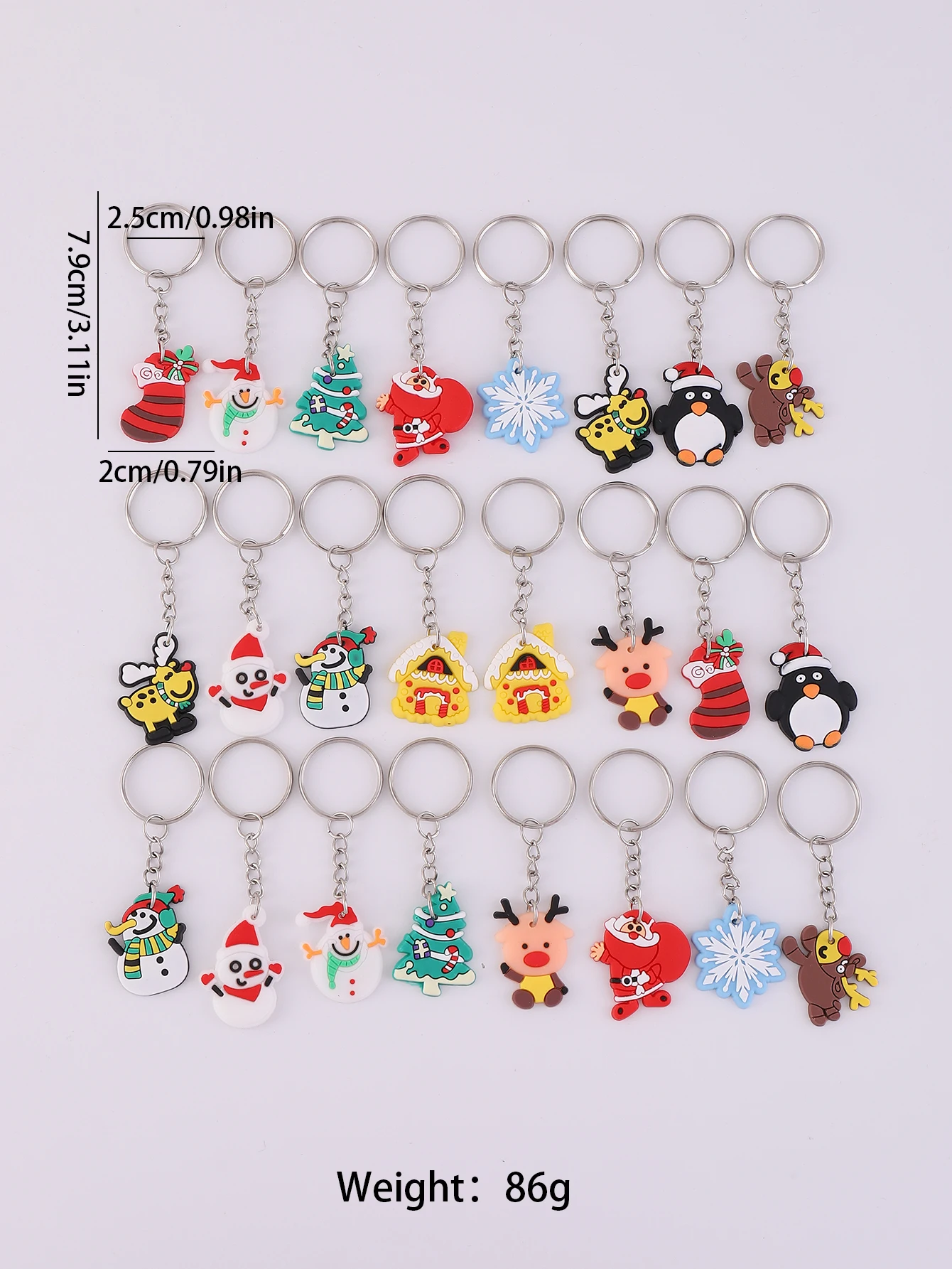 24 шт. брелок для ключей с рождественскими подарками сумка орнаментом Санта-Клаус