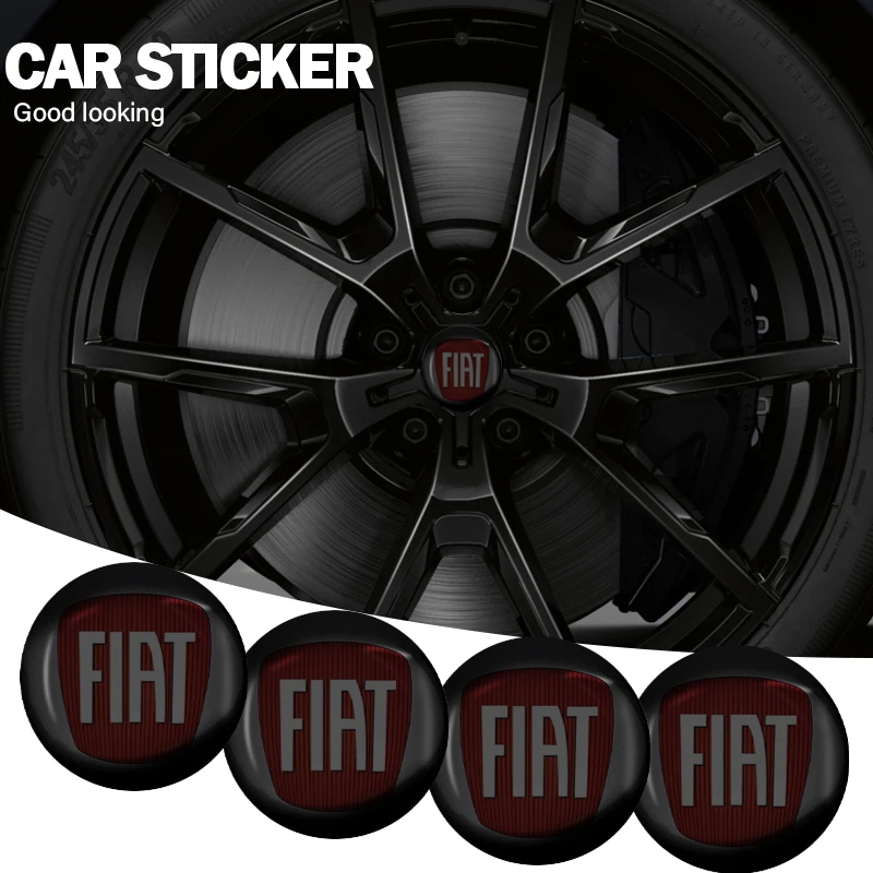 

4pcs Car Wheel Center Hub Cap Rim Sticker Decals for Fiat 500 Punto 124 125 500 Bravo Stilo Panda Abarth Tipo Viaggio Enterior