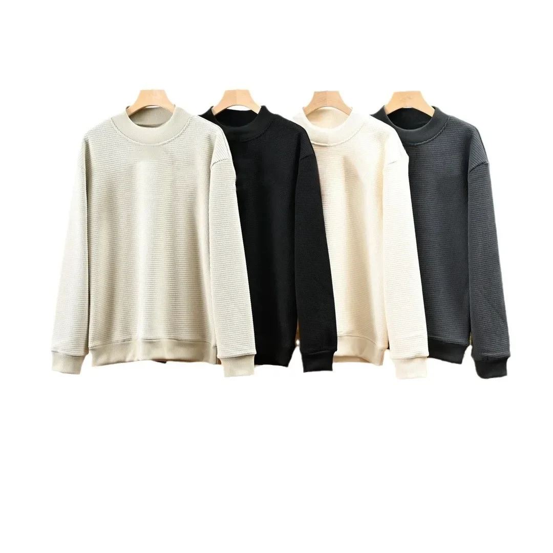 Осень/зима новая толстовка с круглым вырезом на флисовой подкладке базовый слой