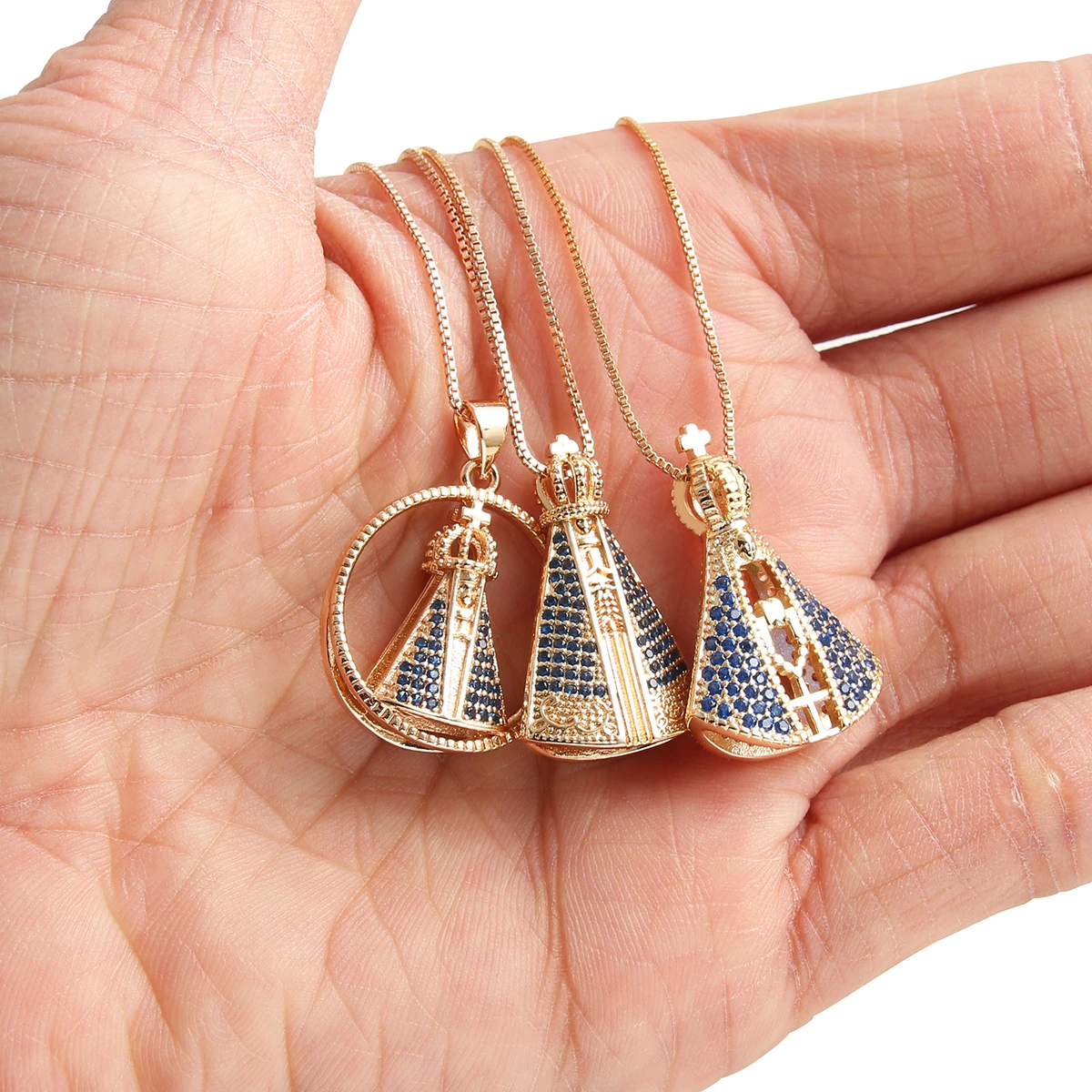 SUNSLL двухсторонние Lujan Дева Мария Позолоченные Подвески Ожерелья вирген де