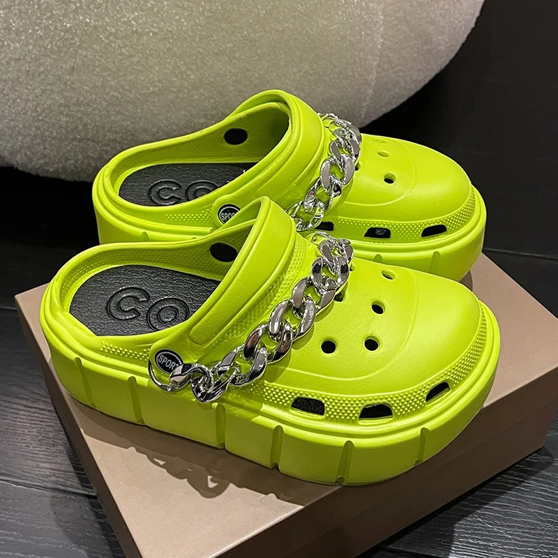 

Platform Clogs Summer Women Slippers Wedges Design Sandals Woman Summer 2022 Thick Beach Slippers Flip Flops Garden Shoes